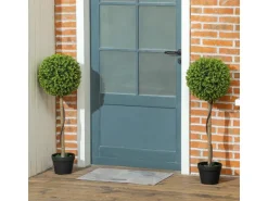 HOMCOM Kunstpflanze 2er-Set Kunststoff Zement Ø28 x 90 cm