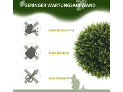 HOMCOM Kunstpflanze 2er-Set Kunststoff 45L x 45B x 45H cm