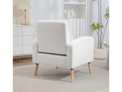 HOMCOM Loungesessel Sessel mit Lendenkissen Gepolstert Polstersessel Weiß