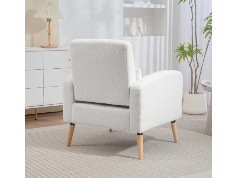 HOMCOM Loungesessel Sessel mit Lendenkissen Gepolstert Polstersessel Weiß