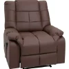 HOMCOM Massagesessel Elektrisch Kunstleder Holz Stahl Braun 94 x 99 x 99 cm