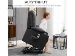 HOMCOM Massagesessel Kunstleder Stahl Schwarz 90L x 98B x 102H cm