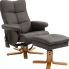 HOMCOM Massagesessel mit Fußhocker 145 Grad Neigbar Braun 80 x 86 x 99 cm