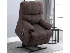 HOMCOM Massagesessel Polyester Holz Metall Schaumstoff Braun 83B x 95T x 105H cm