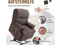 HOMCOM Massagesessel Polyester Holz Metall Schaumstoff Braun 83B x 95T x 105H cm