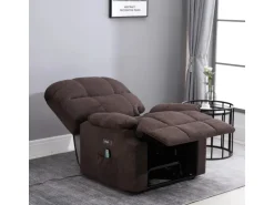 HOMCOM Massagesessel Polyester Holz Metall Schaumstoff Braun 83B x 95T x 105H cm