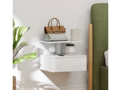 HOMCOM Nachttisch Hängend Beistelltisch für Schlafzimmer Wohnzimmer