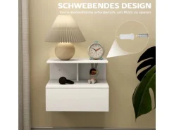 HOMCOM Nachttisch Hängend Beistelltisch für Schlafzimmer Wohnzimmer