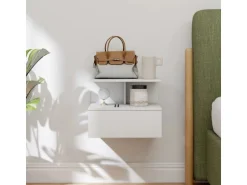 HOMCOM Nachttisch Hängend Beistelltisch für Schlafzimmer Wohnzimmer