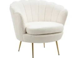 HOMCOM Polstersessel Polyester Schaumstoff Weiß 79L x 77B x 77H cm