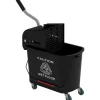 HOMCOM Putzwagen mit Wischmopp Kunststoff Schwarz 60L x 27B x 70,5H cm