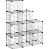HOMCOM Regalsystem aus Stahldraht DIY 9 Fächer Schwarz 35 x 35 x 35 cm Je Würfel