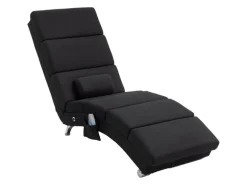 HOMCOM Relaxliege mit Massagefunktion Polyester Stahl 168L x 56B x 84H cm Schwarz