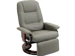HOMCOM Relaxsessel Kunstleder Schaumstoff Grau L78 x B87 x H100 cm