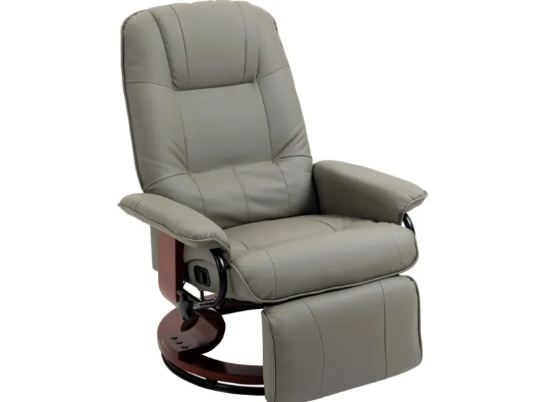 HOMCOM Relaxsessel Kunstleder Schaumstoff Grau L78 x B87 x H100 cm