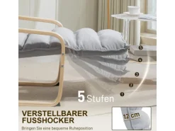 HOMCOM Relaxsessel Loungesessel Gepolstert Sessel mit Armlehne Lesesessel Hellgrau