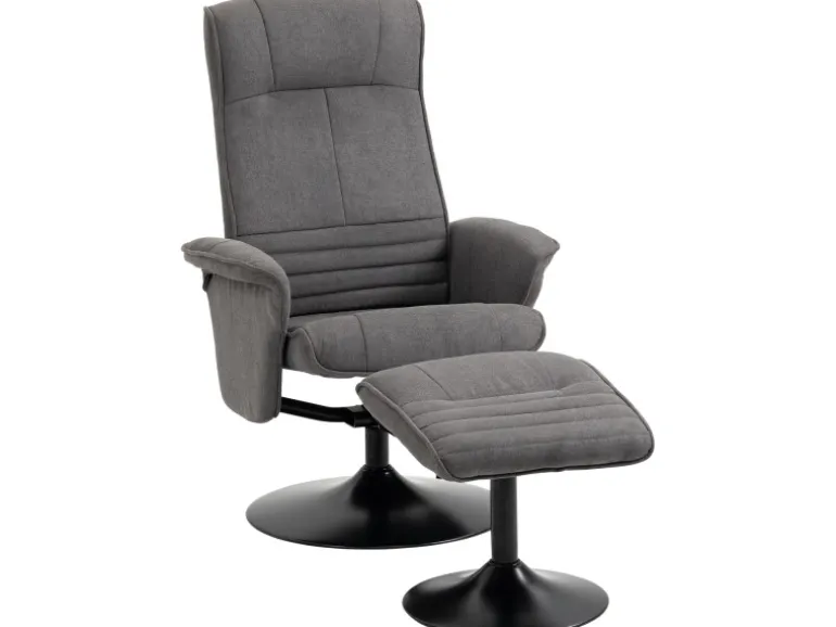 HOMCOM Relaxsessel mit Hocker Drehbar bis 150 kg Belastbar