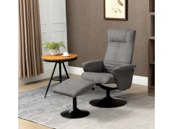 HOMCOM Relaxsessel mit Hocker Drehbar bis 150 kg Belastbar