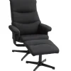 HOMCOM Relaxsessel mit Hocker Polyester Schwarz 74L x 81B x 102H cm