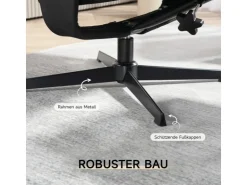 HOMCOM Relaxsessel mit Hocker Polyester Schwarz 74L x 81B x 102H cm
