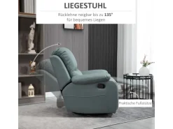 HOMCOM Relaxsessel mit Liegefunktion und Fußstütze