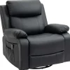 HOMCOM Relaxsessel mit Massagefunktion Elektrisch Kunstleder Schwarz