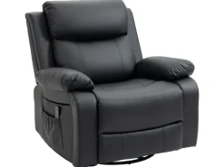 HOMCOM Relaxsessel mit Massagefunktion Elektrisch Kunstleder Schwarz
