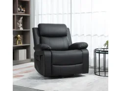 HOMCOM Relaxsessel mit Massagefunktion Elektrisch Kunstleder Schwarz