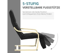 HOMCOM Relaxstuhl mit Verstellbarem Fußteil 66,5 x 94 x 100 cm