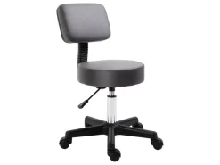 HOMCOM Rollhocker Höhenverstellbar mit Lehne Ø35 x 72-84 cm