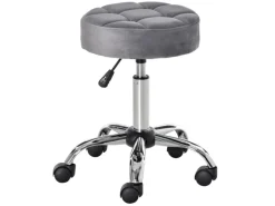 HOMCOM Salonstuhl mit Rädern Drehbar 35 x 35 x 49-61cm