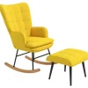 HOMCOM Schaukelstuhl mit Hocker 64x90x89 cm