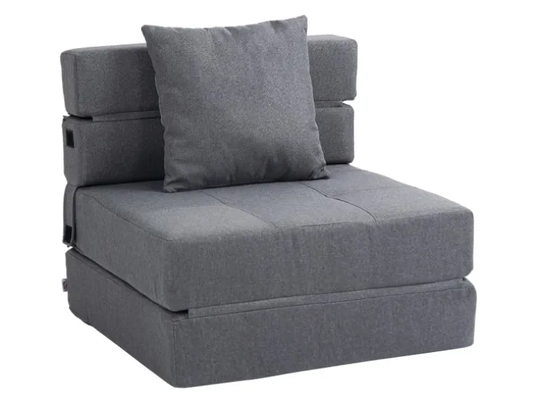 HOMCOM Schlafsessel Klappbar 2-in-1 mit Bettfunktion Kissen
