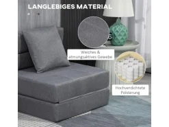 HOMCOM Schlafsessel Klappbar 2-in-1 mit Bettfunktion Kissen