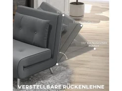 HOMCOM Schlafsessel mit Bettfunktion Kissen 77 x 88 x 83 cm