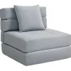 HOMCOM Schlafsessel Polybaumwolle Schaumstoff Hellgrau 70L x 70B x 61H cm