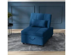 HOMCOM Schlafsessel Polyester Schaumstoff Blau 65,5L x 104B x 81H cm