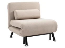 HOMCOM Schlafsessel Stahl Polyester Beige 75L x 70B x 75H cm