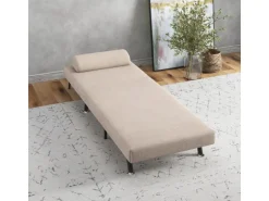 HOMCOM Schlafsessel Stahl Polyester Beige 75L x 70B x 75H cm