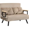 HOMCOM Schlafsofa mit Bettfunktion Rückenkissen 102 x 73 x 81 cm