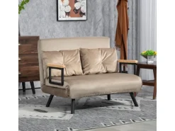 HOMCOM Schlafsofa mit Bettfunktion Rückenkissen 102 x 73 x 81 cm