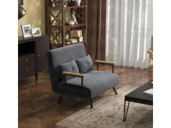 HOMCOM Schlafsofa mit Bettfunktion Rückenkissen 102B x 73T x 81H cm