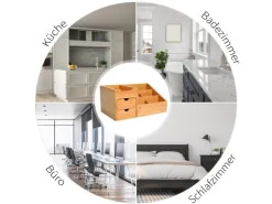 HOMCOM Schreibtisch-Organiser Bambus Natur L33 x B20,5 x H15,5 cm