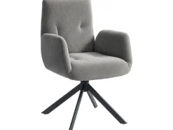 HOMCOM Sessel Drehbar Loungesessel mit Armlehne für Wohnzimmer Schlafzimmer Dunkelgrau