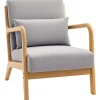 HOMCOM Sessel mit Armlehne Polyester Grau 61B x 78T x 76H cm