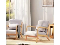 HOMCOM Sessel mit Armlehne Polyester Grau 61B x 78T x 76H cm