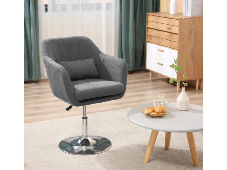 HOMCOM Sessel mit Armlehne Polyester Dunkelgrau 60B x 60T x 79-91H cm