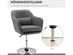 HOMCOM Sessel mit Armlehne Polyester Dunkelgrau 60B x 60T x 79-91H cm