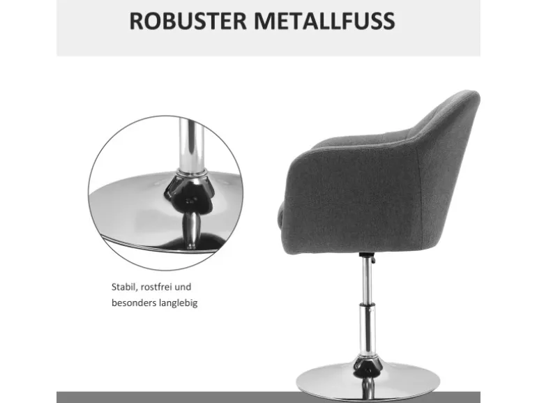 HOMCOM Sessel mit Armlehne Polyester Dunkelgrau 60B x 60T x 79-91H cm