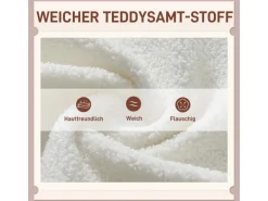 HOMCOM Sessel mit Holzbeine Polyester Weiß 88L x 75B x 106H cm